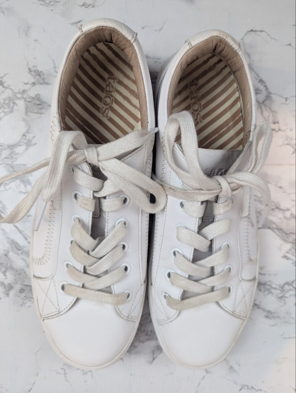 Taos Plim Soul Lux White Leather Comfort Sneakers Size 9 - Picture 7 of 14